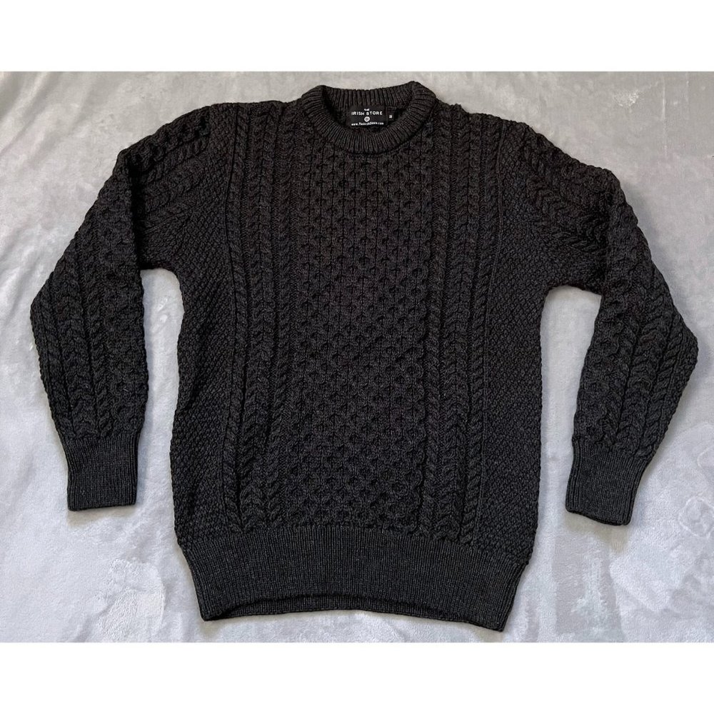 NWOT Charcoal Irish/Aran Wool Sweater